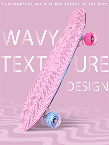 M Merkapa 22" Complete Skateboards With Colorful Led Skateboard Wheels - Great Mini Cruise Skateboards For Kids To Adults, Beginners To Skateboarders, Boys Girls Gifts (Purple Galaxy) #TOP2