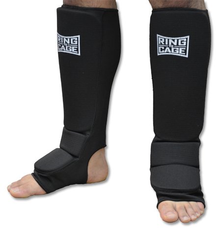 Pro Slip-on Cloth shin Instep for Muay Thai, MMA, Kickboxing, Stand up (X-Small (Kids))