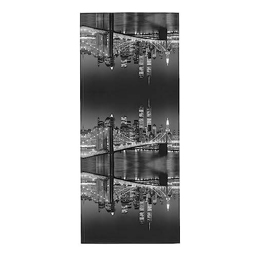 BUULOO Serviette de bain douce et absorbante New York Serviette décorative multifonction pour la maison, la cuisine, la piscine 30,5 x 69,5 cm