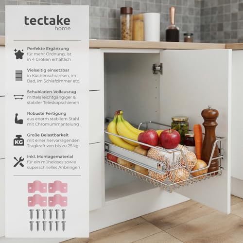 TecTake Teleskopschublade Küchenschublade Schlafzimmerschublade – Diverse Größen – (Passend für 40cm | Nr. 402015) - 3