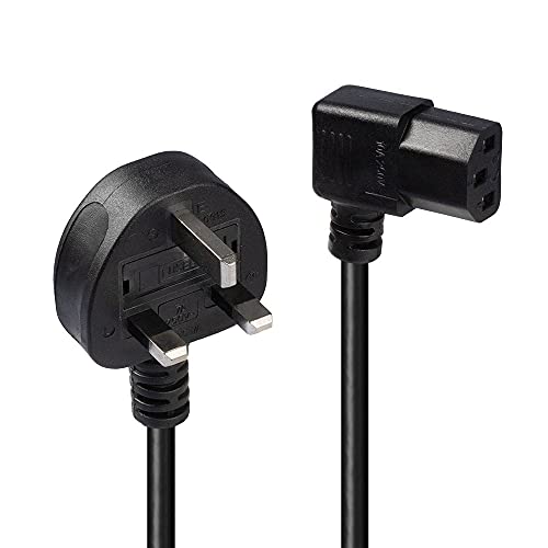 Ex-Pro® - Cavo IEC C7 ad angolo retto a figura 8 Fig8 a 3 pin, 1,8 m, colore: Bianco 1 m Nero da C14 a C13