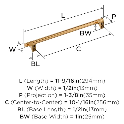 Image of Amerock Davenport 10-1 /16 inch (256mm) Center-to-Center Champagne Bronze Cabinet Pull, BP36620CZ