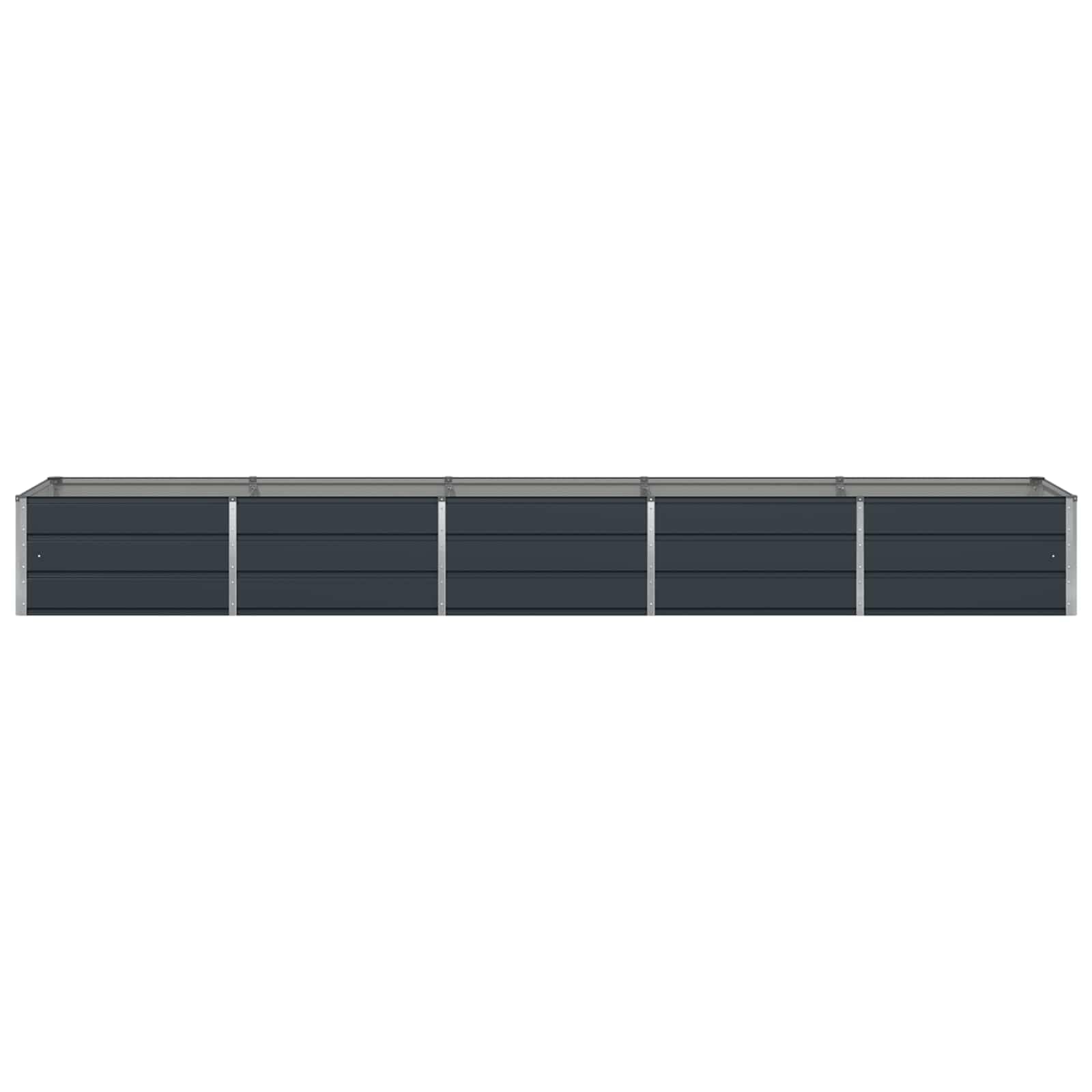 Jardinière Anthracite 400 x 80 x 45 cm Acier, Bac Plante Résistant pour Terrasse, Balcon, Jardin, Intérieur et Extérieur, Design Moderne avec Réserve d'eau et Drainage