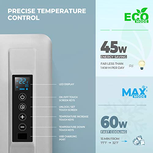 BougeRV 12 Volt Refrigerator 12V Car Fridge 23 Quart Portable Freezer Compressor Cooler 12/24V DC 110~240 Volt AC for Truck Van RV Camper SUV Travel Camping Road Trips Tailgating -7â~50â - Image 3
