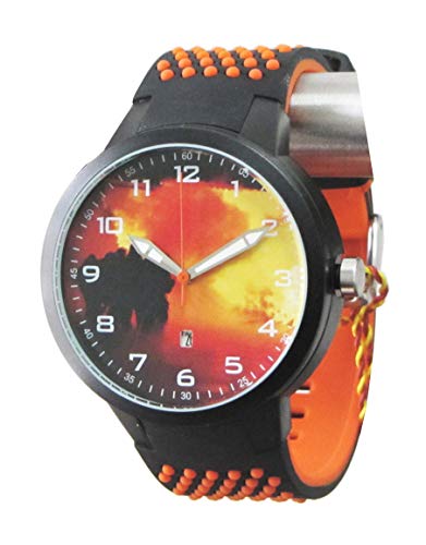 IMC Feuerwehr Armbanduhr schwarz Flash Silikon Uhr Motiv Brand Flamme Edition Quarz Unisex Cover