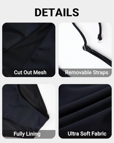 Tempt Me Women One Shoulder One Piece Swimsuits Full Coverage Cutout Mesh Sexy Bathing Suits Tummy Control Swimwear3