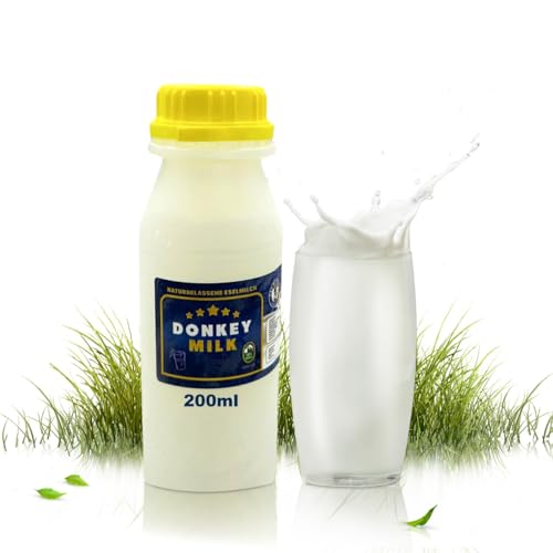 DON DONKEY'S® Leche de burra, 200 ml, leche cruda fresca en botella de 200 ml, para nutrición y cuidado de la piel, envío refrigerado para frescura y calidad, leche baja en lactosa para pieles