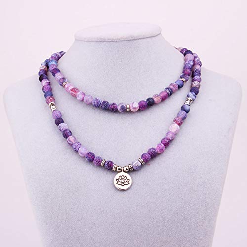 GVUSMIL 8mm 108 Mala Beads Wrap Bracelet Necklace for Yoga Charm Bracelet Natural Gemstone Jewelry for Women Men3