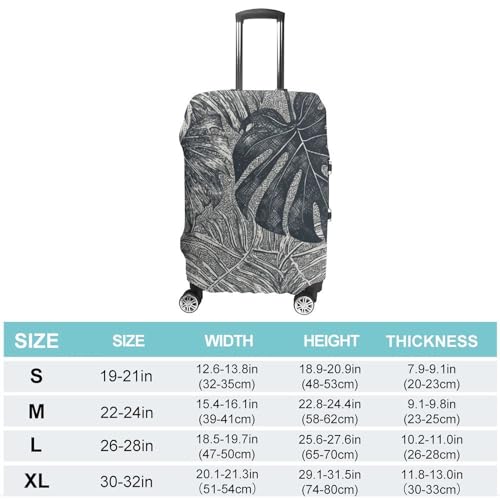 Monstera Leaves Luggage Covers Tsa Approved Suitcase Cover Elastic Washable Luggage Sleeve Carry on Cover Protector Anti-Scratch Suitcase Protector Fits 19-30 Inch Case(M)2