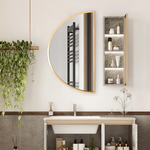 VVK Artistic Half Circle Mirror Decor - Elegant Half Moon