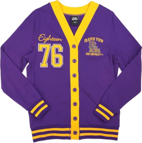 Big Boy Prairie View A&M Panthers S10 Womens Cardigan [Purple] - ID#43573-139-85-0-0
