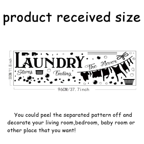 SUPERDANT Laundry Room Stickers The Never Ending Story Wall Decals Wall Art Murals Laundry Room Wall Decals Laundry Room Wall Decor for Laundry Room Home Living Room Bathroom - Image 2