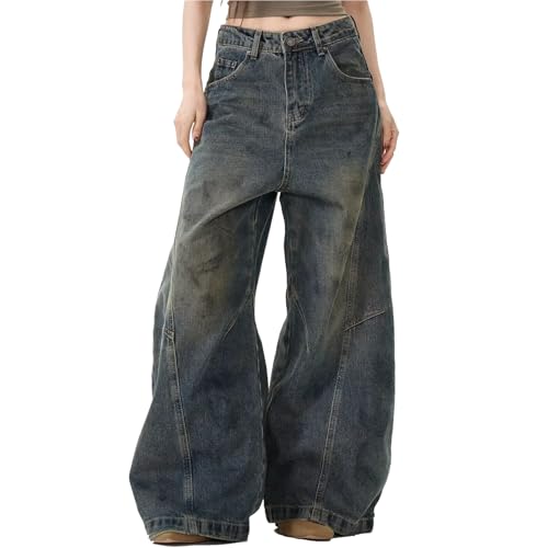 Baggy Jeans Cargo Pants for Women Low Waist Wide Leg Baggy Jeans Casual Loose Boyfriends Trousers