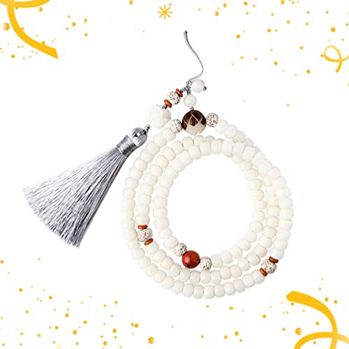 Hemobllo – Cordão decorativo para telefone Bodhi, cordão estilo chinês, borla branca, cordão antiper