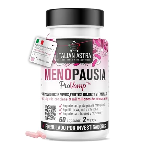 Menopausia ProVamp Complejo Natural - Isoflavonas de Soja, Probióticos Vivos, Vitamina D, Inulina y...