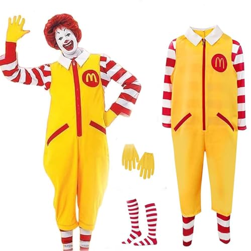 [iinoo] マクドナルド マック コスプレ 仮装 ハロウィーン 衣装 McDonald 舞台服 演出服 変装 仮装 コスチュームアニメ 男女兼用 [4点セット] (XL)のサムネイル