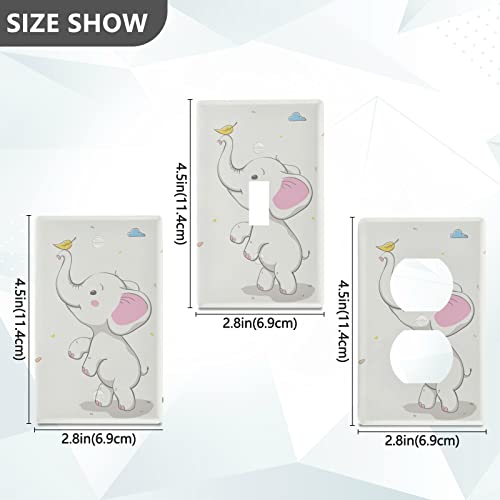Yyzzh ABG277491796P704C745S1599 Cute Elephant Baby Play Autumn Leaves Rain Cloud Cartoon Animal Toggle Switch Cover Switch Plate 2.9 Inch X 4.6 Inch Light Outlet Wall Plate Decoration Wallplate Cover thumb #1