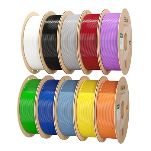 Image of eSUN PLA Basic Filament 1.75mm 1KG*10 Bundle Set, 3D Printer PLA Filament Cardboard Spool, Fits for Most FDM 3D Printers, Basic 10 Colors