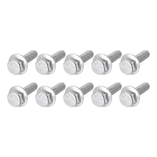 Image of METALLIXITY Flange Hex Head Bolts (M6x25mm) 50pcs, Hexagon Bolt Fully Thread Screw - for House Construction Hardware Fasteners