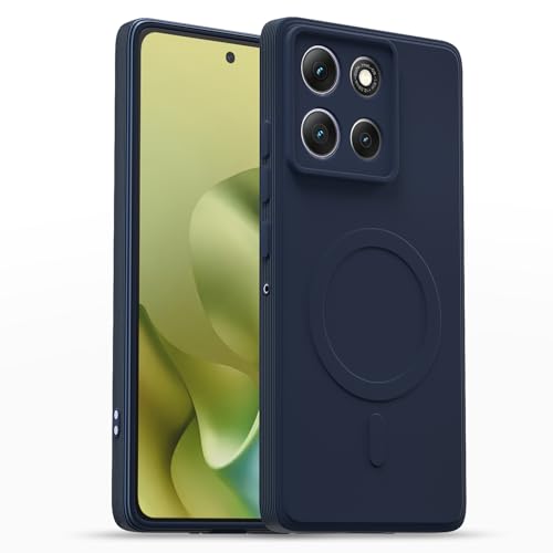 Image of Pikkme Back Cover for Motorola Moto G86 Power 5G Soft Matte Silicone Mag-Safe Design (Mag-Safe Not Support) Camera Protection | Slim Fit Bumper Cover (Blue)