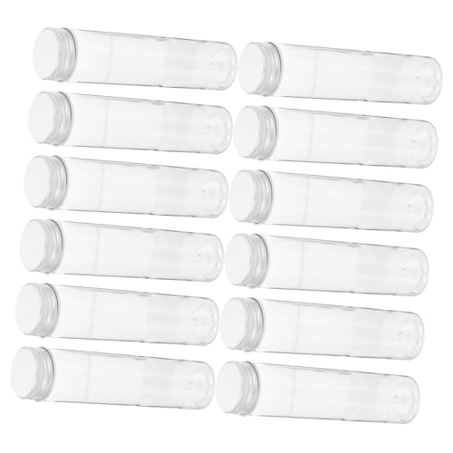 SOLUSTRE 16pc Plastic Sample Vials 110ml with Screw Cap Lids Lightweight Test Tubes Storage Bottles for Travel