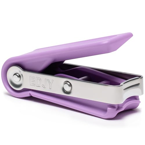 Image of EDJY Fingernail Cutter - Precision Stainless Steel Nail Cutter for Fingernails | Sharp Blade, Ergonomic Design, Durable & Rust-Resistant | Ideal for Men and Women | Lilac