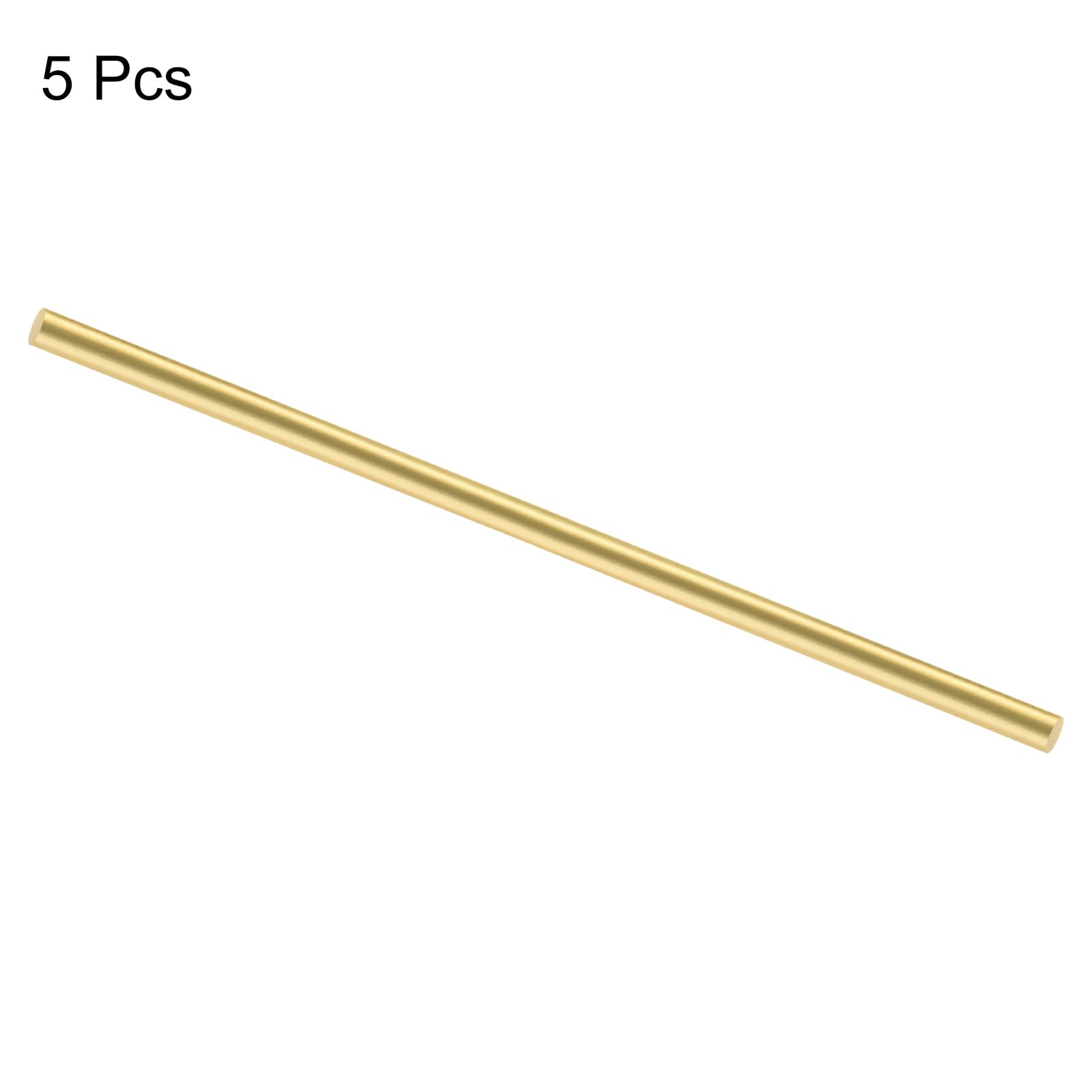 QUARKZMAN 5pcs Barre Di Ottone (8mm)5/16 Pollice x (200mm)8 Pollice Barra Rotonda Solida Di Ottone Per Tornio Per Maniglie Di Coltelli Spillo DIY Modellismo Aereo