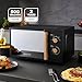 GEEPAS Kitchen Set NordiQ Design | Matte Finish with Wood Accents (Black, Kettle, 2 Slice Toaster & Microwave Set)