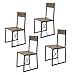 SoBuy Set di 4 Sedie da Pranzo Sedie da cucina vintage Carico massimo: 150 kg in Metallo e Legno Stile Vintage Altezza del sedile 44 CM FST67X4