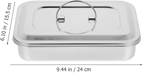 Miniatura 2 de Beaupretty Bandeja de herramientas de metal Caja de almacenamiento cuadrada plateada para salón de uñas de pedicura