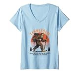 Photo Gallery donna funny tennessee hiking sasquatch bigfoot, hiking & camping maglietta con collo a v Photo Gallery donna funny tennessee hiking sasquatch bigfoot, hiking & camping maglietta con collo a v