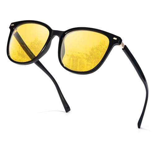 SIPHEW Night Driving Glasses for Women| Yellow Polarized Driving Glasses|Reduces Headlight Glare & Eye Strain for Nighttime