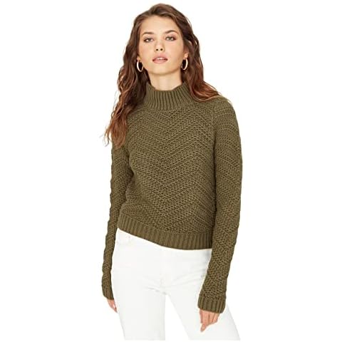 Trendyol Suéter Regular Liso de Cuello Alto Sudadera Cover