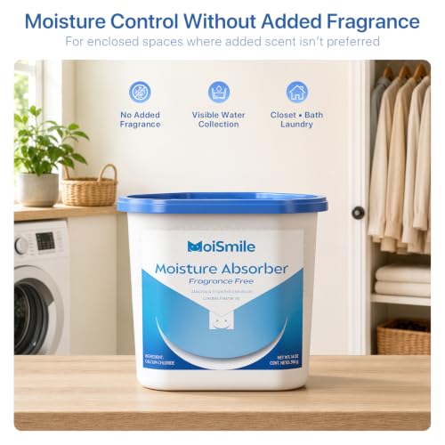 Image of Large Moisture Absorber Buckets, 14 oz Each, Fragrance Free, 3 Pack | 14 oz Net Fill Per Bucket; Visible Water Collection; Up to 90 Days; No Added Fragrance for Bathrooms and Closets