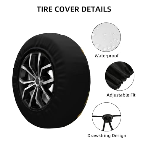 Image of Deer Spare Tire Cover Wheel Protectors Weatherproof Deer Pattern Wheel Covers Universal Fit for Trailer RV SUV Truck Camper Travel Trailers Accessories 15 Inch