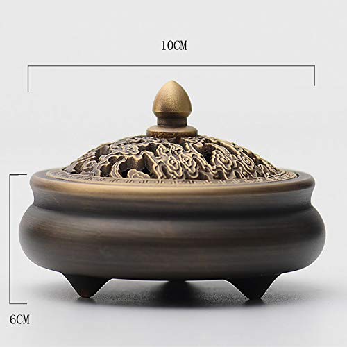 Amazon｜純銅香コイル香炉、吉祥雲模様と彫刻、三本足の銅工芸