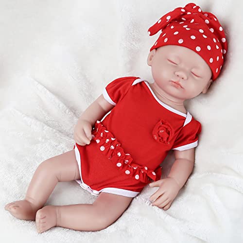 IVITA Silicone Baby Dolls,Not Vinyl Material Dolls,Real Full Body Silicone Reborn Baby Dolls, Soft Newborn Baby Dolls-15inch Girl