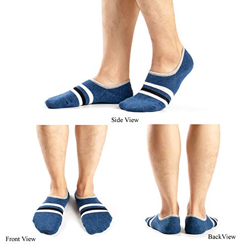 Low Cut No Show Socks Upgraded 6 Pairs Mens Casual Invisible Air Fresh Cotton Reinforced Sock Size M:8~11