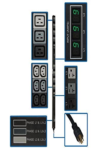 Tripp Lite PDU3MV6L2120 PDU 3-Phase Metered 208/120V 5.7 Kw 36 C13; 6 C19; 6 5-15/20R 0U