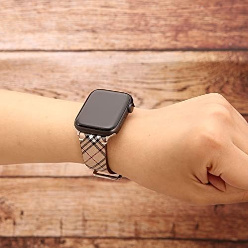 Compatible with Apple watch Iwatch band 44mm 42mm 40mm 38mm, Leather Replacement Band Strap Watch band women Photo