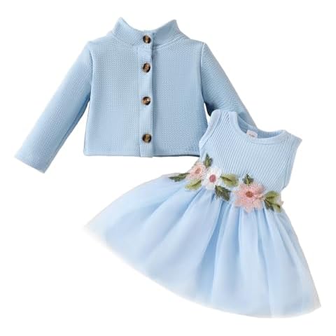 JiAmy Baby Girls Floral Tutu Dress Set Cover