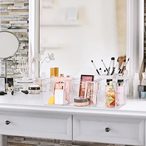 Sorbus Square Refrigerator Organizer Bins - Clear Plastic Pantry, Cabinet & Fridge Organizer For Kitchen Organization And Storage - Versatile Lightweight Bath, Makeup, Food & Snack Organizer (4 Pack) #TOP6