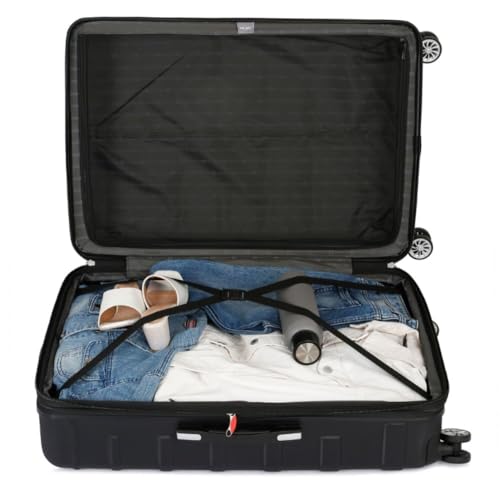 Image of DELSEY PARIS Margot Trolley Bags Set of 3 Cabin, Medium & Large Luggage Premium Hardside Polycarbonate Suitcase 8 Silent Wheels and TSA Lock(Black)