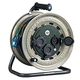 ハタヤ (HATAYA) コードリール 屋外用 (防雨型) 100V型 コード30m 太さ2.0㎟ 標準型 接地付 安全防雨構造設計 (IP55) 温度センサー内蔵 (電線溶解防止機能) コンセント3個 コンセント防雨キャップ パイロットランプ内蔵 防泥カバー 家庭用 工場用 建設現場 サンタイガーレインボーリール GX-301K