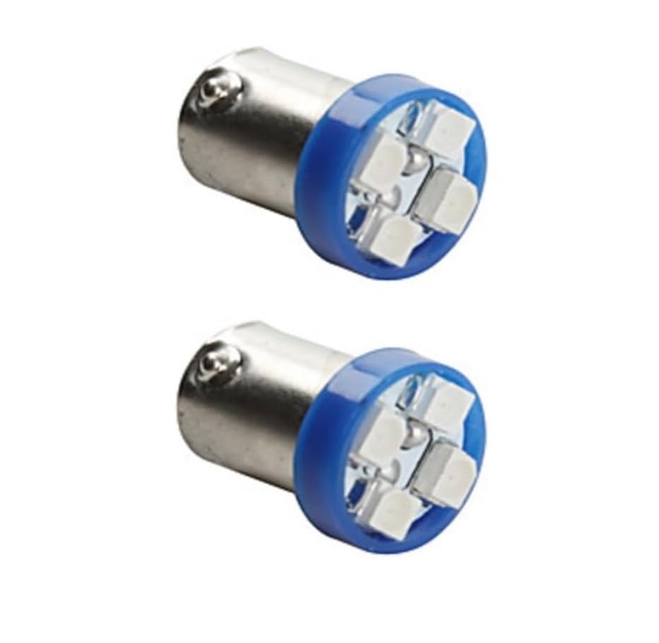 TecnoStore® 2 luces de posición lámpara LED 4 SMD azul BA9S bombilla coche 12 V T4 W