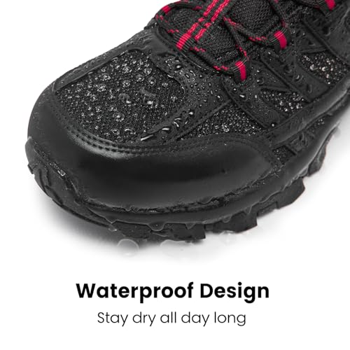 Image of SHULOOK Men's Waterproof Hiking Shoes Lightweight Anti Slip Outdoor Ankle Boots Breathable Hike Trekking Trails Shoe