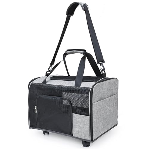GRABAGECAN Pet Carriers Bag with Wheel Travel Bag for Cats Dog Practical Outdoor Camping Hiking Bag Cats Travel Case