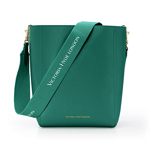 VICTORIA HYDE Bolsas estilo balde, bolsas femininas de couro, bolsa de ombro grande, Verde, Large