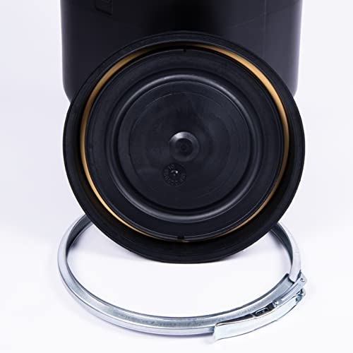 DUST COMMANDER PE30 – 30 Liter Deckelfass mit Spannverschluss | SCHWARZ | Luftdicht Verschließbar | Gesamtöffnung