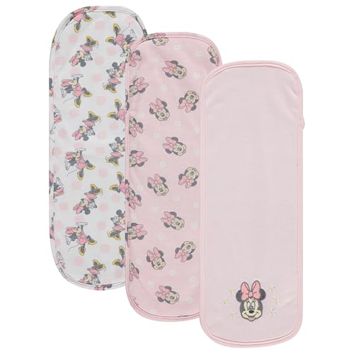 Image of Disney Baby Burp Cloths 3 Pack – 100% Cotton – Mickey Mouse, Minnie Mouse, Winnie The Pooh, Dumbo – Soft & Absorbent Newborn Essentials for Boys & Girls